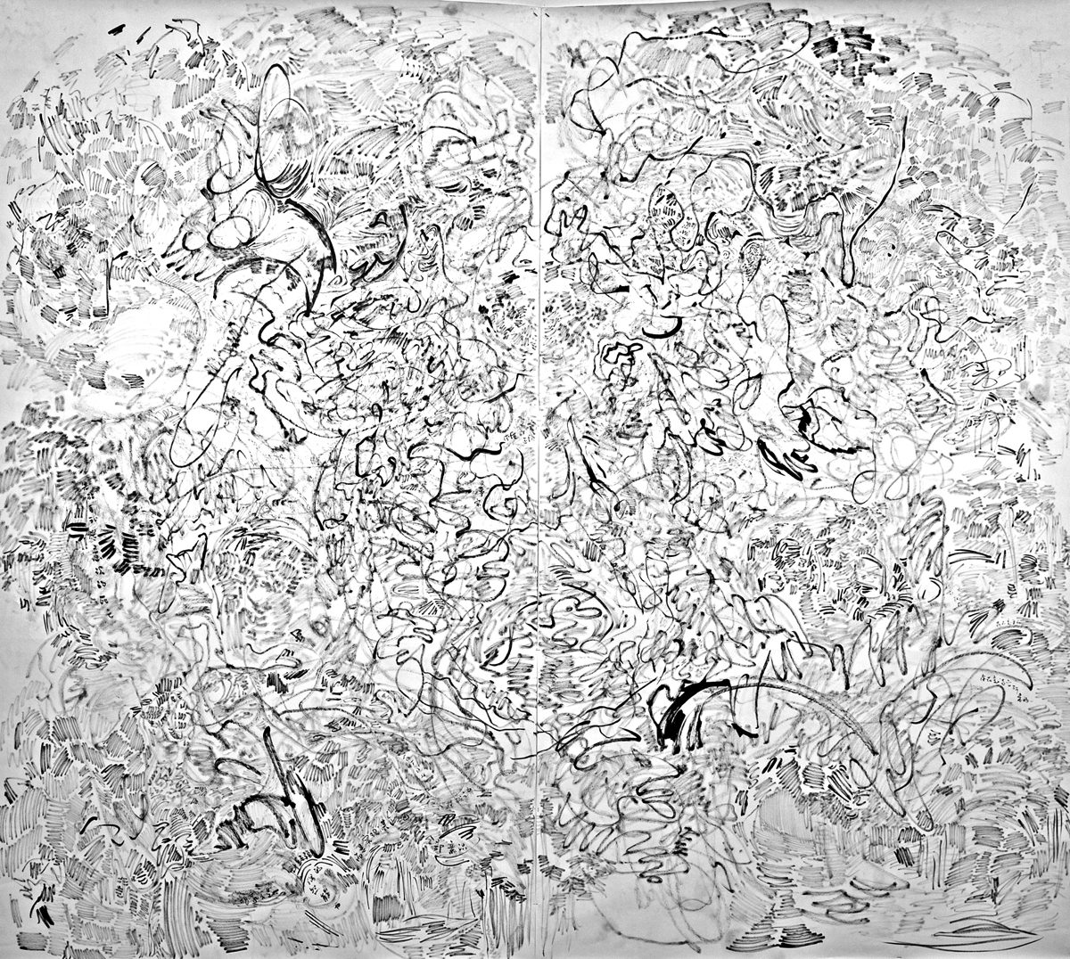 Entanglement: Trial 4, 2016-2017; ink on paper; 110x120 in.