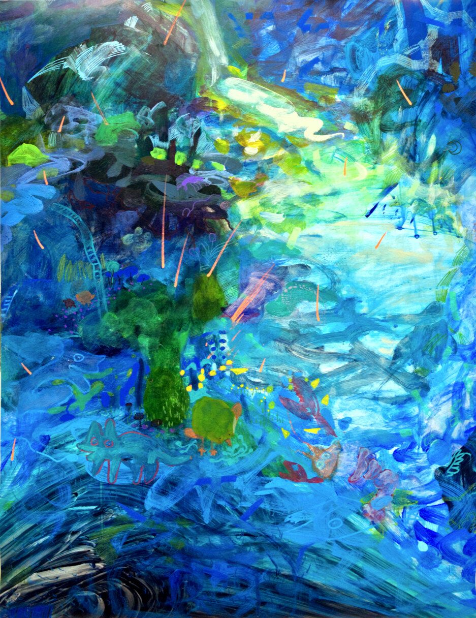 Winter will seek us, because we know it, because we do not fear it I Acrylic paint , marker and airbrush on Yupo;&nbsp; 28.5”x21.5”;&nbsp; 2021